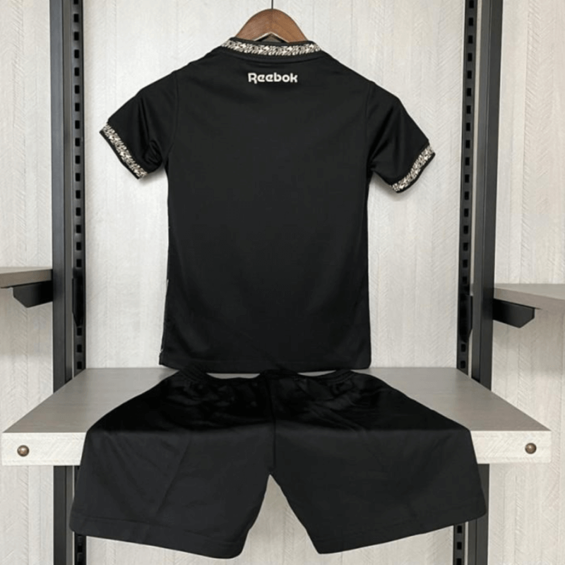 d74414a81fb9a000 (1) Kit Infantil Reserva Botafogo Preta Away II 2024/25 Unissex