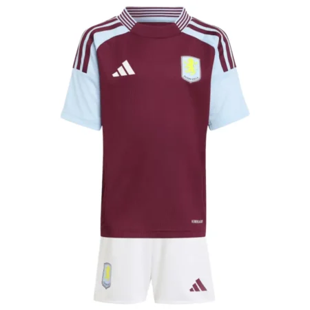 Kit Infantil Aston Villa Vermelha Home I 2024/25 Unissex