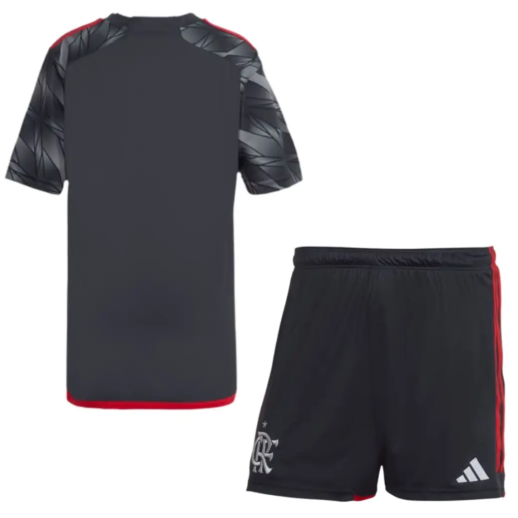 kit-infantil-flamengo-cinza-terceiro-2024-25-unissex- Kit Infantil do Flamengo Cinza Terceira 2024/25 Unissex