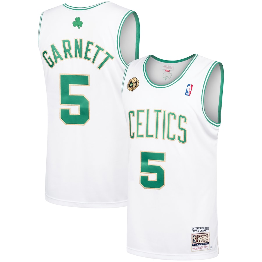 regata-nba-mitchell-ness-boston-celtics-branca-2008-garnett-5 Regata NBA Mitchell & Ness Boston Celtics Branca 2008 Garnett #5