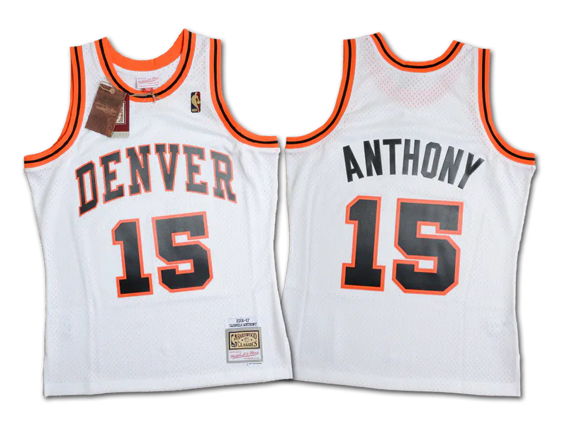 regata-nba-mitchell-ness-denver-nuggets-branca-2005-06-anthony-15 Regata NBA Mitchell & Ness Denver Nuggets Branca 2006-07 Anthony #15