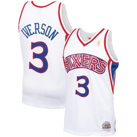 Regata NBA Mitchell & Ness Philadelphia 76ers Branca 1996/97 Iverson #3