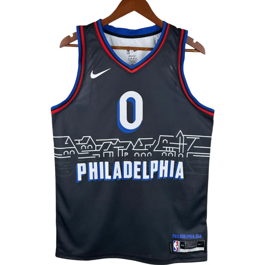 regata-nba-swingman-philadelphia-76ers-azul-escura-maxey-0- Regata NBA Swingman Philadelphia 76ers Azul Escura Maxey #0
