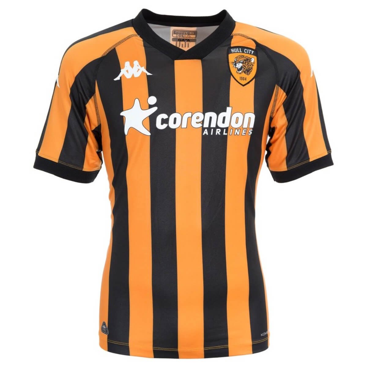 camisa-huul-city-afc-home-laranja-2024-25-masculina Camisa Hull City Home Laranja/Preta 2024/25 Masculina