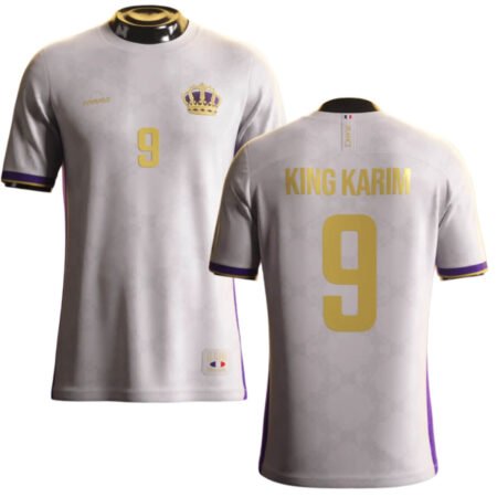 Camisa King Karim 9 Benzema Real Madrid Branca EL Classico 2024 Masculina
