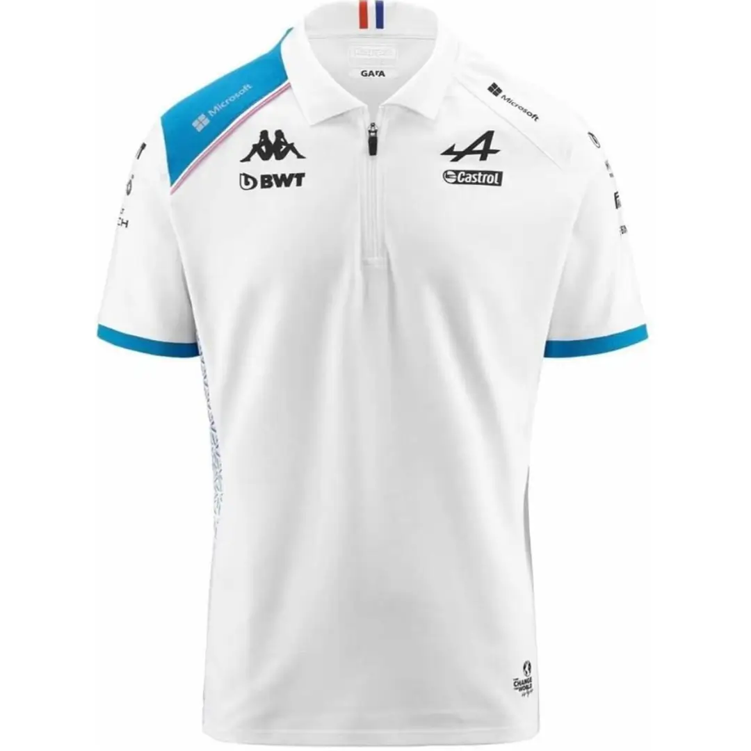 camisa-polo-alpine-team-f1-branca-2023-24-masculina Camisa Polo Alpine Team F1 Branca 2023/24 Masculina