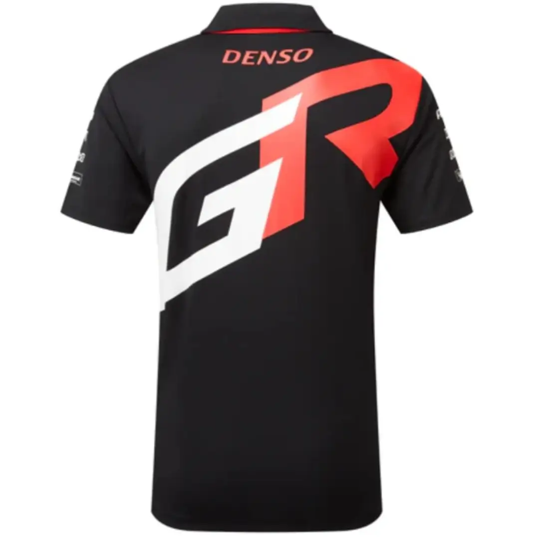 camisa-polo-preta-Toyota-Gazoo-Racing-2023-masculina- Camisa Toyota Gazoo Racing Team Polo Preta 2023 Masculina