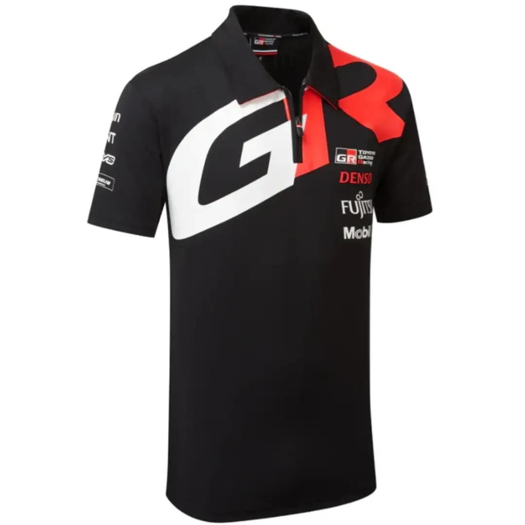 camisa-polo-preta-Toyota-Gazoo-Racing-2023-masculina Camisa Toyota Gazoo Racing Team Polo Preta 2023 Masculina