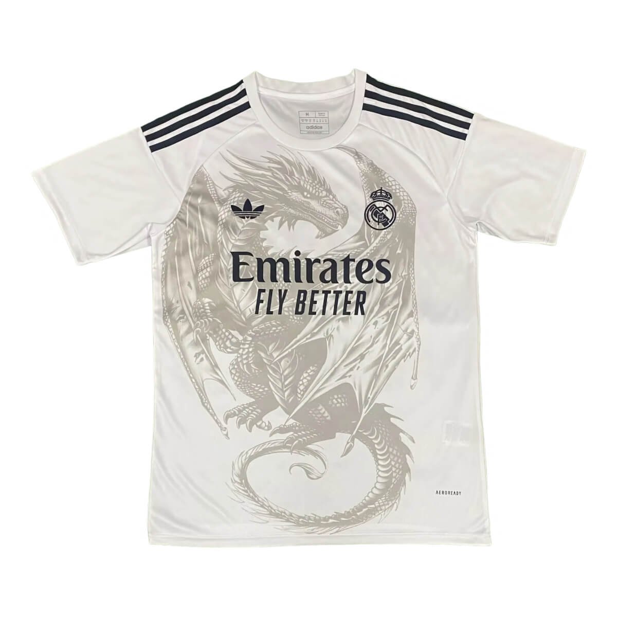 camisa-real-madrid-dragao-banca-2024-25-masculina Camisa Real Madrid Dragão Branco 2024/25 Masculina