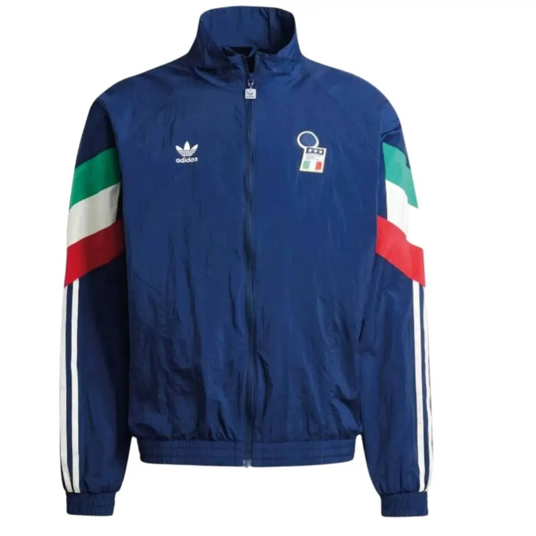 jaqueta-corta-vento-italia-azul-originals-adidias-2024-25 Corta Vento Itália Adidas Originals Azul 2024/25 Masculina