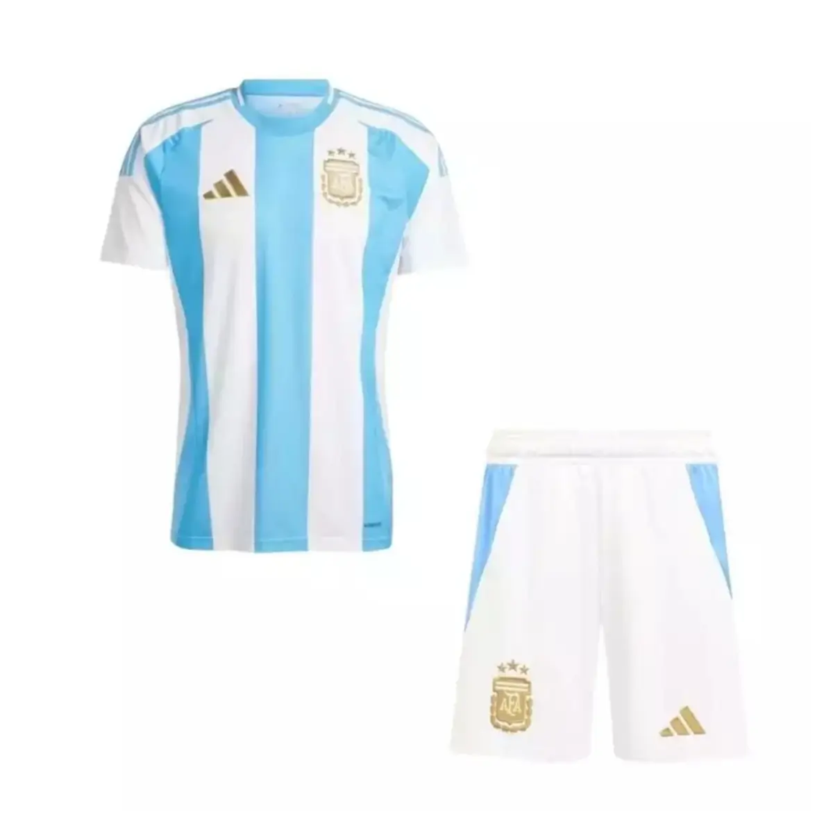 kit-infantil-argentina-messi-10-branco-2024-25-unissex- Kit Infantil Argentina Messi #10 Branco Home 2024/25 Unissex