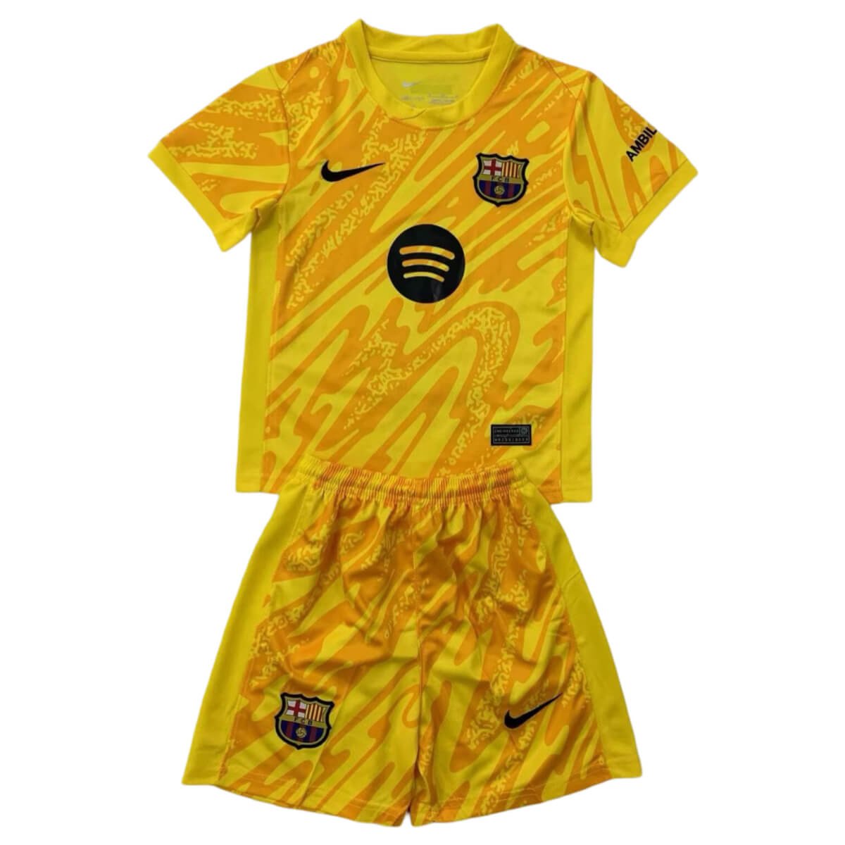 kit-infantil-goleiro-barcelona-amarela-2024-25-unissex Kit Infantil Barcelona Goleiro Amarelo 2024/25 Unissex