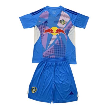 Kit Infantil Leeds United Goleiro Azul 2024/25 Unissex