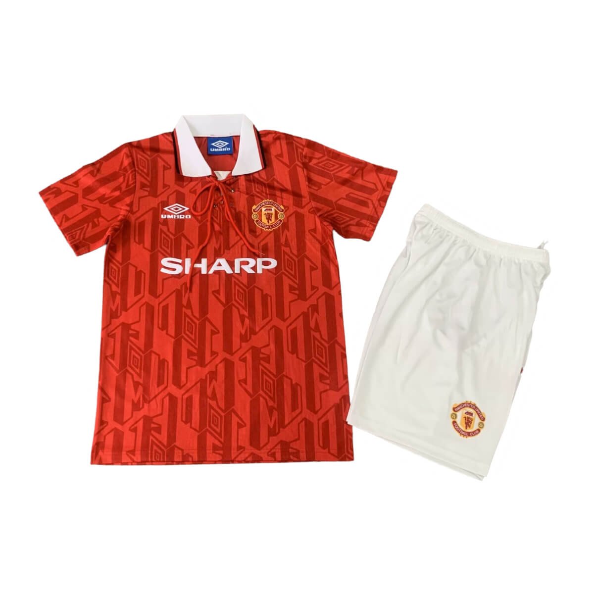kit-infantil-manchester-united-1992-vermelho-unissex Kit Infantil Manchester United 1992 Vermelha Home Unissex