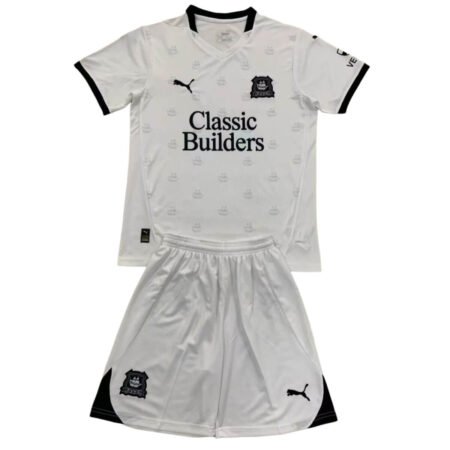 Kit Infantil Plymouth Argyle Branca Away 2024/25 Unissex