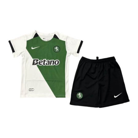 Kit Infantil Sporting CP 100 Anos STROMP Branca/Verde 2024/25 Unissex