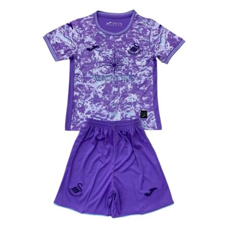 Kit Infantil Swansea City Third Roxo 2024/25 Unissex