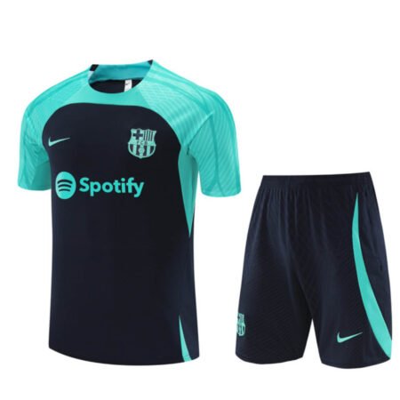 Conjunto Barcelona Treino Camisa e Short Azul Escuro 2023/24