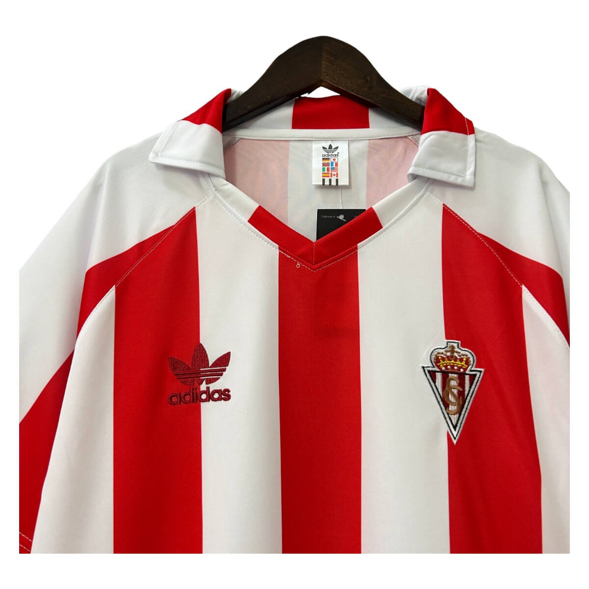 camisa-Sporting-Gijon-home-1988-vermelha- Camisa Sporting Gijón 1988 Home Vermelha Retrô