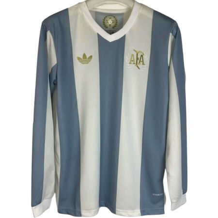 Camisa Argentina 50 Anos AFA Home Azul Manga Longa