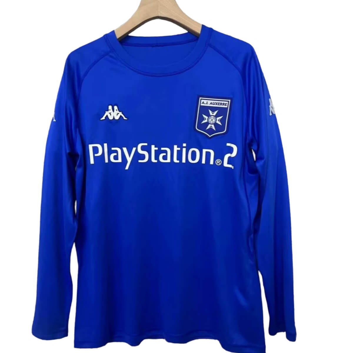 camisa-auxerre-play-station-2-azul-manga-longa-2003 Camisa A J Auxerre Azul Plat Station 2003 Manga Longa