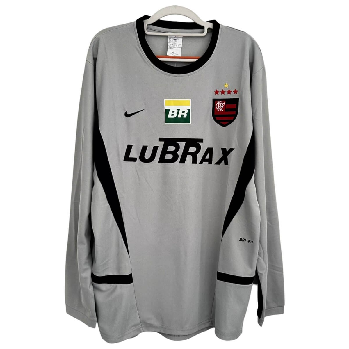 camisa-flamengo-cinza-goleiro-2003-lubrax-manga-longa- Camisa Flamengo Cinza Goleiro 2003 Lubrax Manga Longa