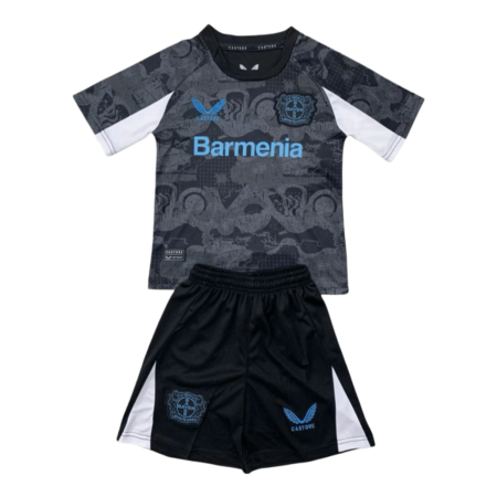 Kit Infantil Bayer Leverkusen Preta Third 2024/25 Unissex