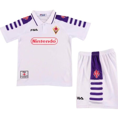Kit Infantil Fiorentina Branca 1998 Away Nitendo Unissex