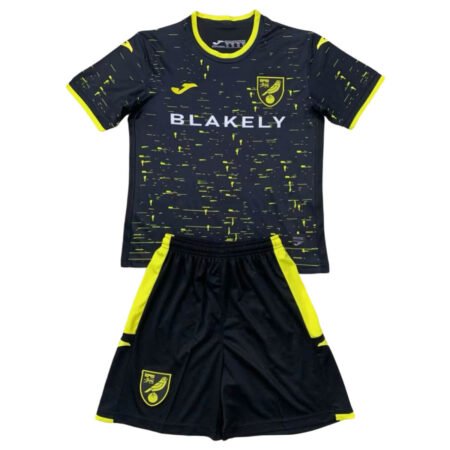 Kit Infantil Norwich City Preta Away 2024/25 Unissex