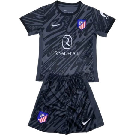 Kit Infantil Atlético de Madrid Preta Goleiro 2024/25 Unissex