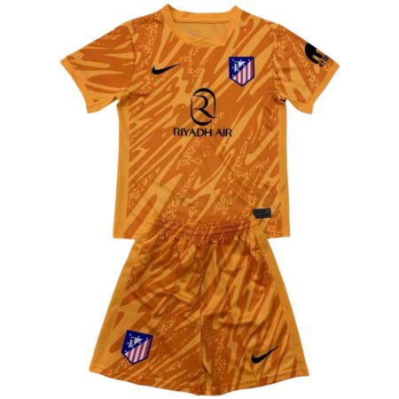 Kit Infantil Atlético de Madrid Laranja Goleiro 2024/25 Unissex