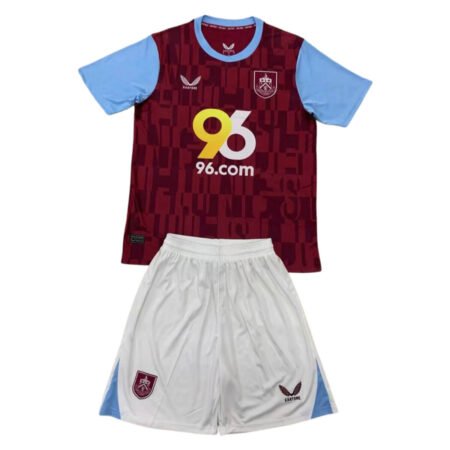 Kit Infantil Burnley Home Vinho 2024/25 Unissex
