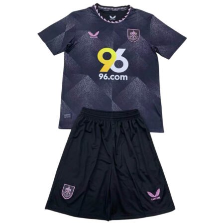 Kit Infantil Burnley Preta Away 2024/25 Unissex