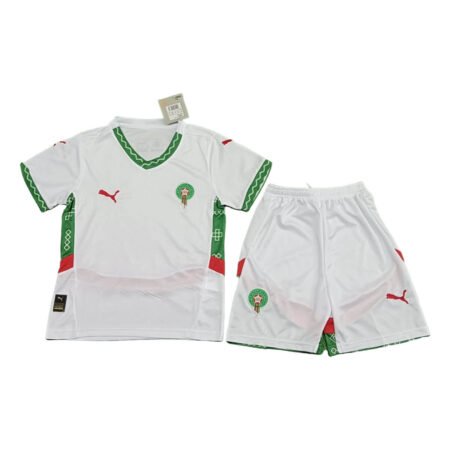Kit Infantil Seleção de Marrocos Branca Away 2024/25 Unissex