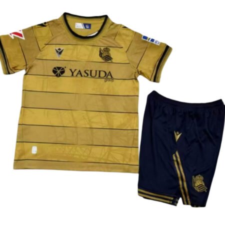 Kit Infantil Real Sociedad Dourada Away 2024/25 Unissex