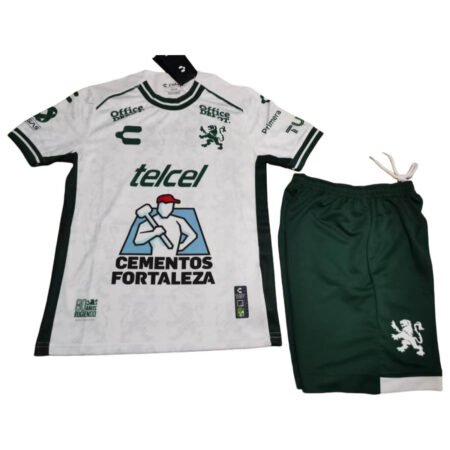Kit Infantil Club Léon Branca Away 2024/25 Unissex