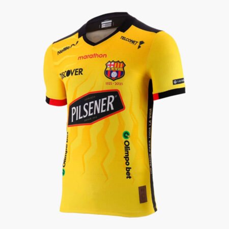 Camisa Barcelona de Guayaquil Amarela 100 Anos Masculina