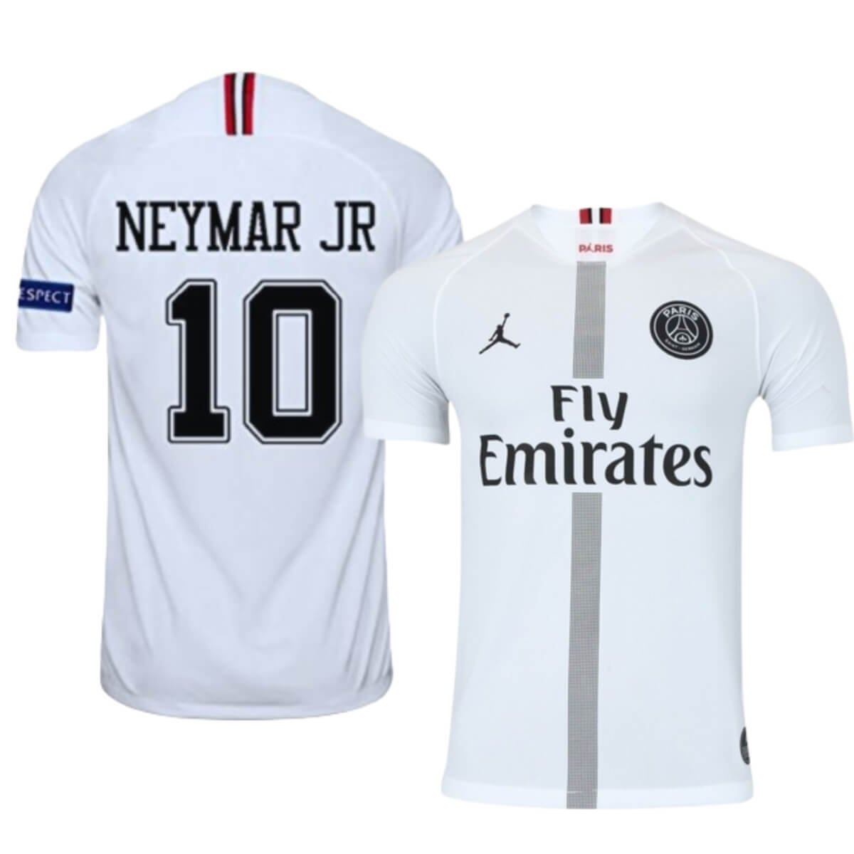 camisa-psg-neymar-branca-2018-19-iv-jordan-masculina Camisa PSG Neymar JR. #10 Branca 2018/19 IV Masculina