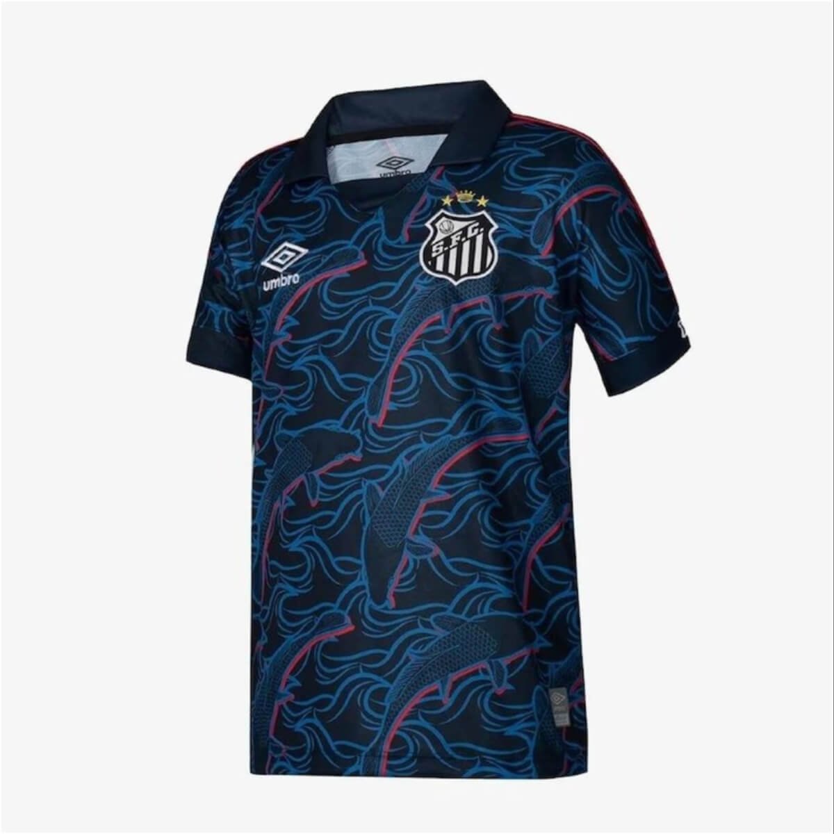 camisa-santos-fc-azul-thrid-2023-24-masculina Camisa Santos FC Azul Third 2023/24 Masculina Sem Patrocínio