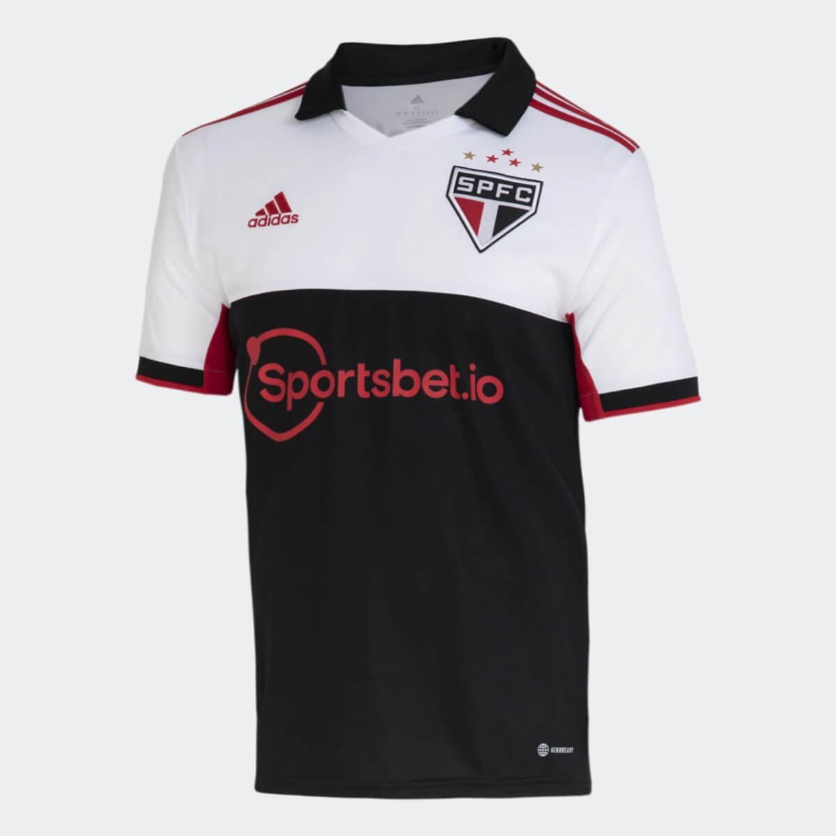 camisa-sao-paulo-terceira-vermelha-2022-23-masculina Camisa São Paulo Terceira Polo Preta/Branca 2022/23 Masculina
