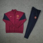 Conjunto Jaqueta e Calça Barcelona Vermelho Vinho Treino 2024/25
