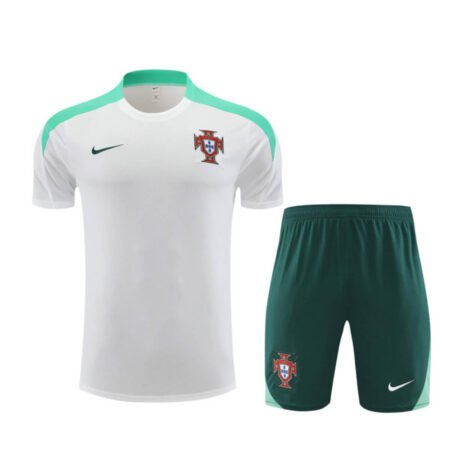 Kit Short e Camisa Portugal Treino Branco 2024/25
