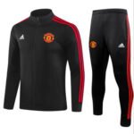 Conjunto Jaqueta e Calça Man Utd Preto Treino 2023/24
