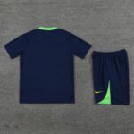 Kit Short e Camisa Brasil Treino Azul Escuro 2024/25