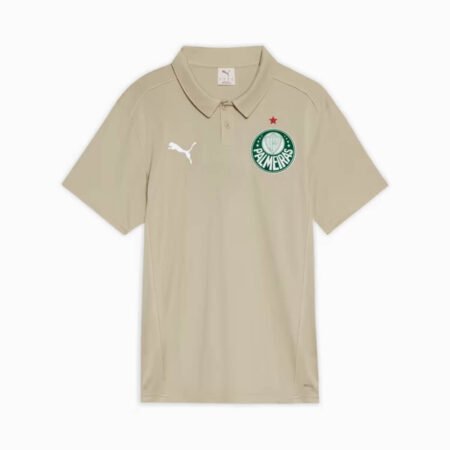 Camisa Palmeiras Polo Bege Viagem 2025/26 Masculina