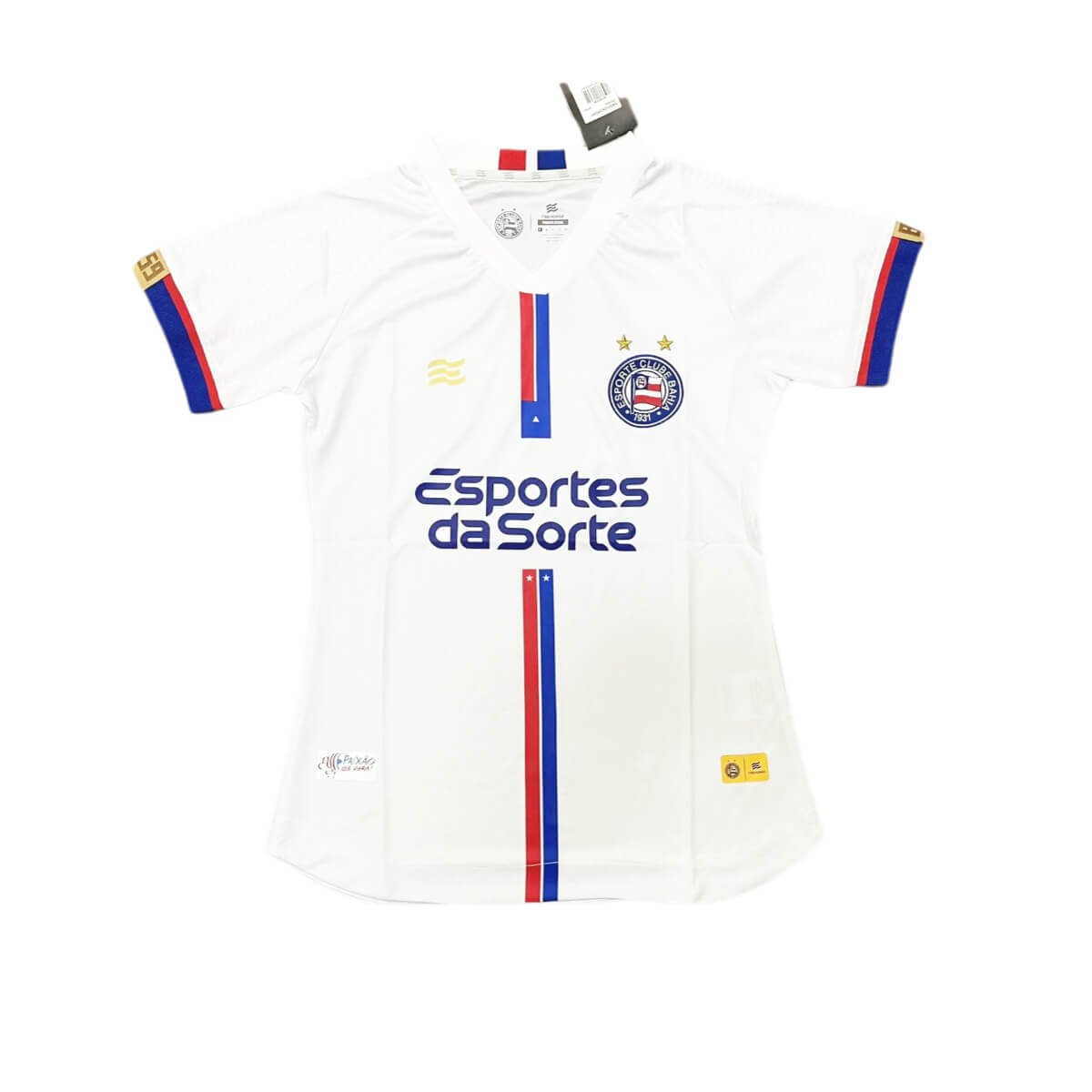 camisa-bahia-branca-2024-25-titular-feminina-com-patrocinio Camisa Bahia EC Branca 2024/25 Titular Com Patrocínio Feminina