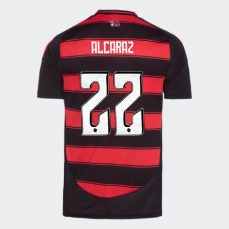 Camisa Flamengo Vermelha Alcaraz #22 2025/26 Titular Masculina