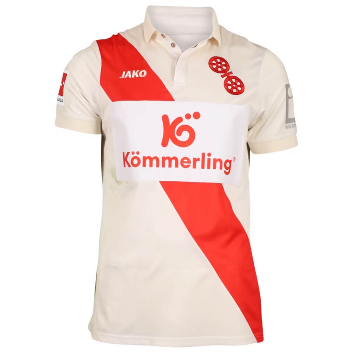 camisa-fsv-mainz-05-bege-2024-25-aniversario-polo-masculina-com-patrocinio Camisa Mainz 05 Bege 2024 Aniversário Polo C/Patrocínio