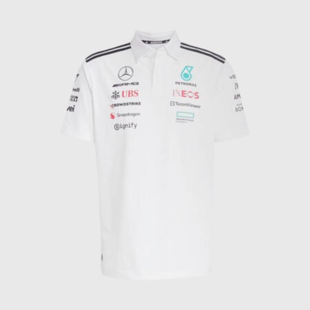 Camisa Polo Mercedes-Benz Branca F1 2025/26 Adidas Masculina