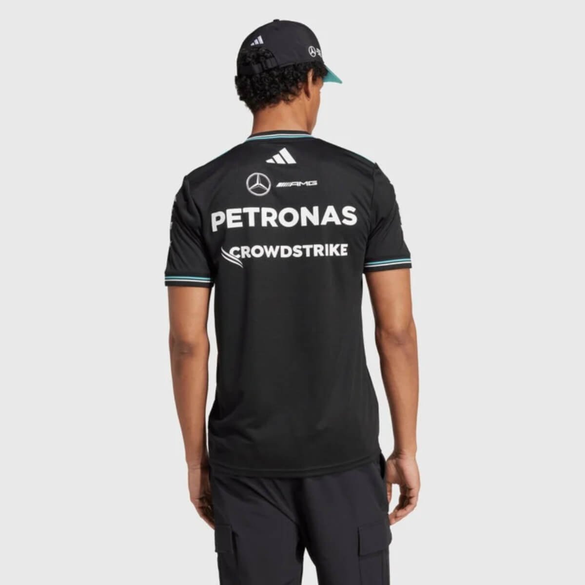 camisa-mercedes-benz-preta-f1-2025-26-masculina-adidas- Camisa Mercedes Benz Preta F1 2025/26 Adidas Masculina